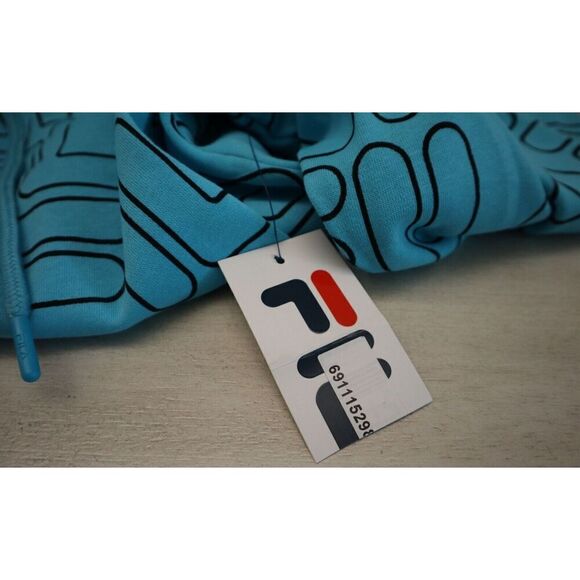 Fila SX211151 Women's Sz 1X Curacao Blue/Black Printed Full Zip Hooded Jacket - Picture 6 of 13